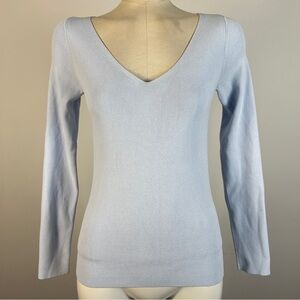 Club Monaco Light Blue V-Neck Sweater M